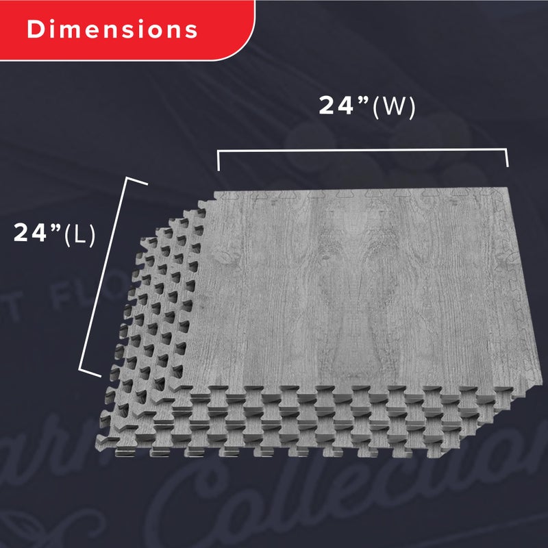 We Sell Mats Forest Floor Farmhouse 3/8 Inch Thick Printed Foam Tiles, Premium Wood Grain Interlocking Foam Floor Mats, Anti-Fatigue Flooring â€“ Stylish Flooring Solution - Image 4